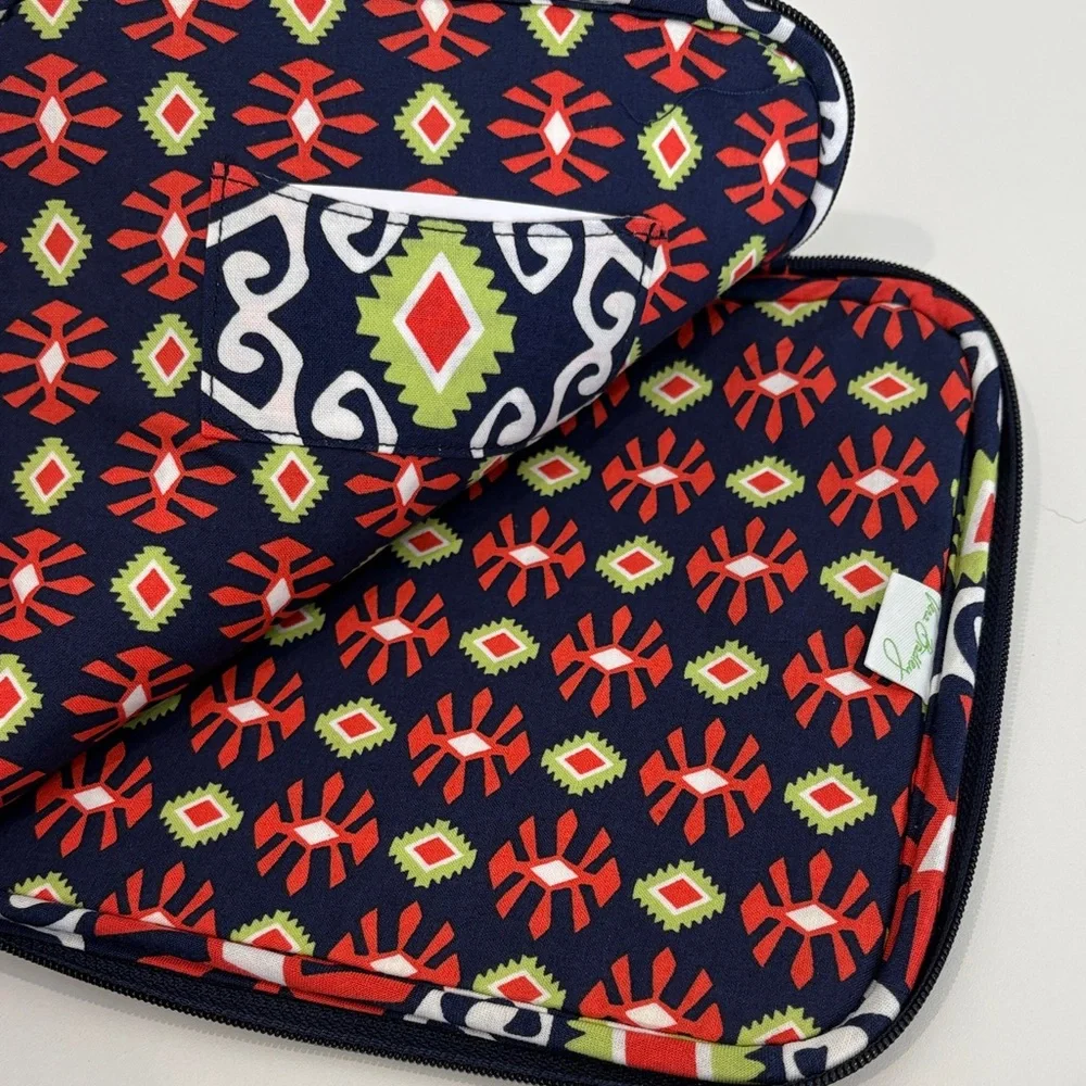 Vera Bradley Tablet Case in Navy, Red, and Green